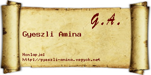 Gyeszli Amina névjegykártya